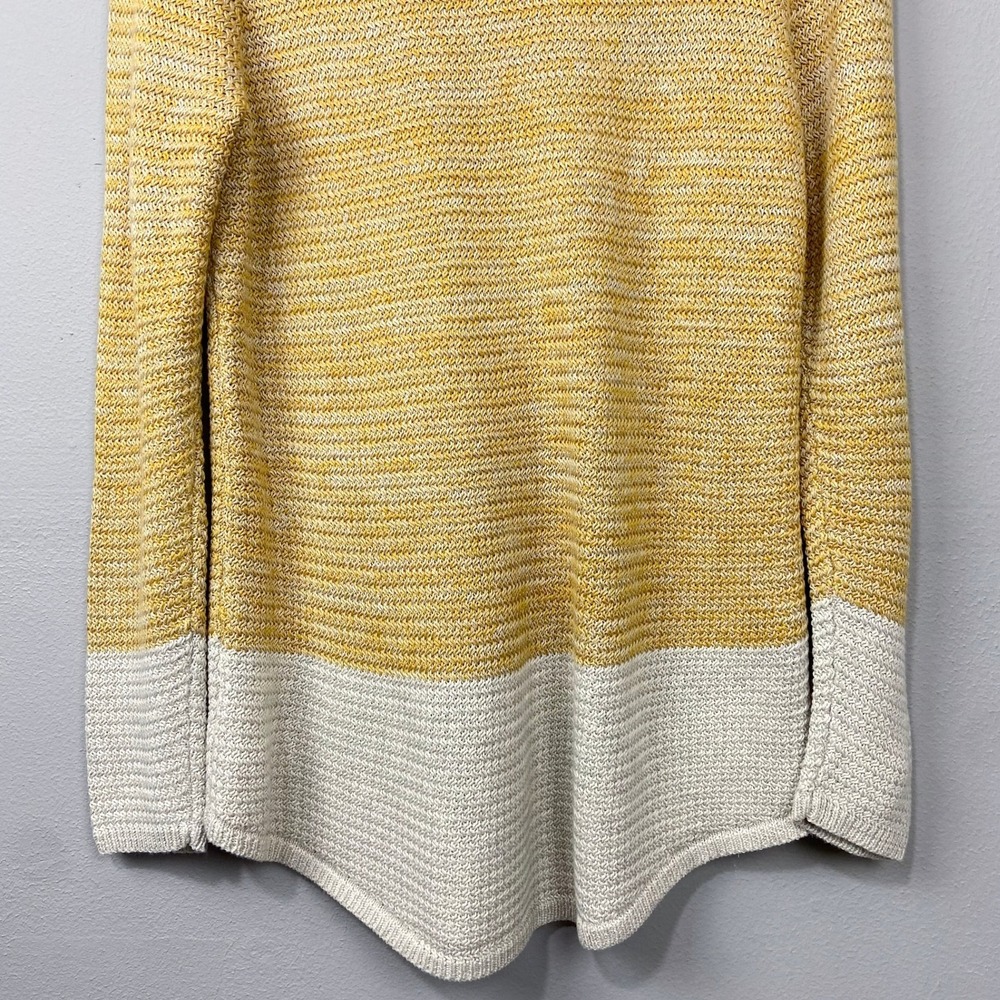 Coldwater Creek Yellow Knit Tunic Sweater Size M Cozy Fisherman Fall Layering - Picture 11 of 11